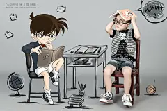 成都原印象儿童摄影 #儿童摄影# #创意手绘# #儿童手绘# #BABY# #宝宝# #人像# #名侦探柯南#