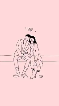 Minimalist Line Drawing Couple Sitting Instagram Highlight