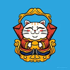 原创手绘卡通招财猫插画