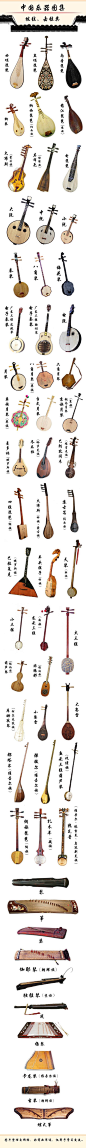 中國撥弦、擊弦類樂器圖集。@讀書。