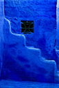 Blue Adobe stairs- Chefchaouen, Morocco | Blue