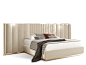 Double bed with upholstered headboard PRISMA | Bed with upholstered headboard by Grilli