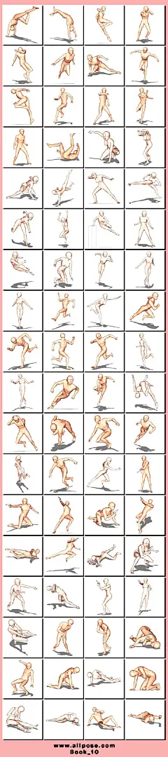 【素材】人体动作参考图..各种姿势_手绘漫画吧_百度贴吧