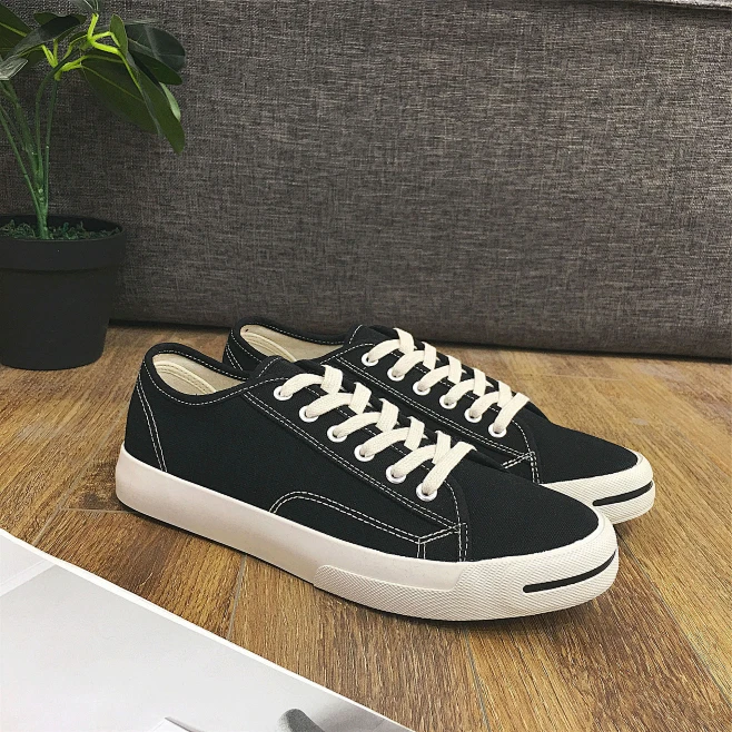 2018新款开口笑男士帆布鞋透气男鞋批发潮流学生鞋时尚休闲鞋6815