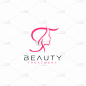 letter t beauty face logo design icon