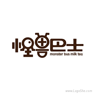 怪兽巴士奶茶店Logo设计