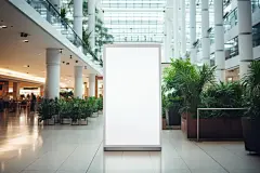 广告牌素材竖版广告牌海报样机模型