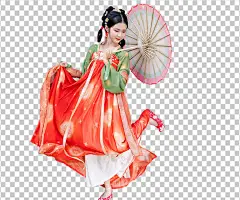 夏季清雅汉服女性少女人物png摄影图