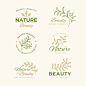 自然化妆品植物枝叶logo标志矢量图素材