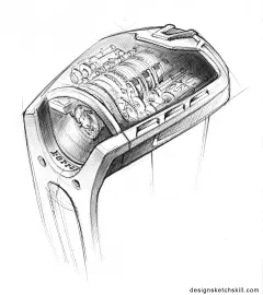 Hublot MP-05 LaFerrari手表设计草图-产品设计手绘-中国设计手绘技能网 最专业权威的手绘学习交流分享网站 - Powered by Discuz!