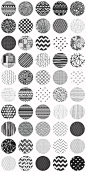 Big Set of Fifty Cute Black Hand-Drawn Doodle Seamless Background Patterns. $7!!