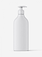 Matt rectangle pump bottle mockup