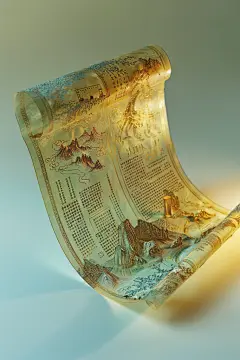 新中式画轴绘画背景素材