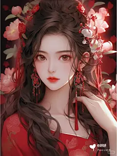 古风国风 / 红妆红衣醉红颜#国风古韵 #壁纸分享 #优质头像 #Ai绘画