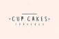 蛋糕杯可爱英文食品相关项目产品包装广告海报封面设计字体素材模板 Cup Cakes