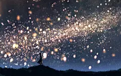 手绘插画 电脑壁纸 动漫美图 夜空星空 唯美