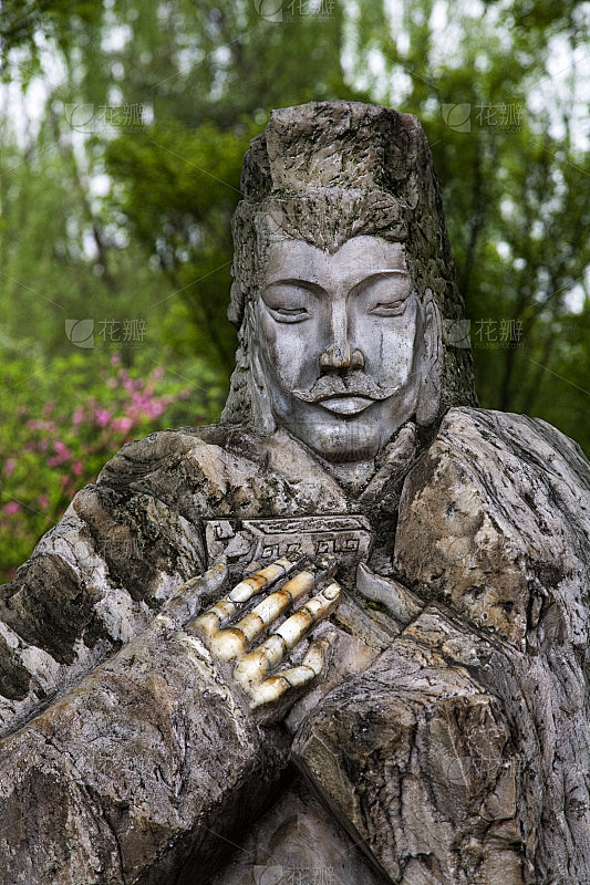 中国四川成都刘备桃树寺石像