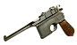 德国造毛瑟连发手枪，俗称“盒子炮”，枪套可做枪托，用以抵肩射击。