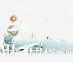栅栏上的小鸟 设计图片 免费下载 页面网页 平面电商 创意素材