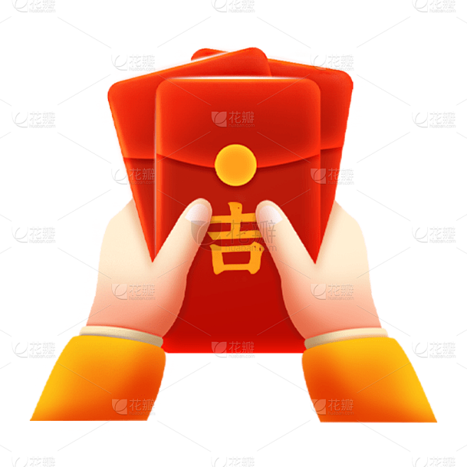 卡通感春节红包元素贴纸