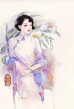 中国风古风壁纸无水印 “千秋无绝色，悦目是佳人。”
（画师：@棉花圃 ） ​​​​