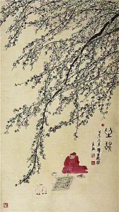 【女画家阚玉敏围棋书画作品欣赏】—— 坐照 136×68cm