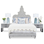 Tangier Bed in Grey Velvet