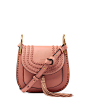 Hudson Tassel-Trim Leather Shoulder Bag, Rose