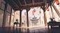 00499-1287871431-((masterpiece,bestquality, highres)), best quality,Sky, indoor,Chinese architecture,Ancient architecture, lanterns hanging from