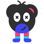 小熊动态潮流扁平风贴纸