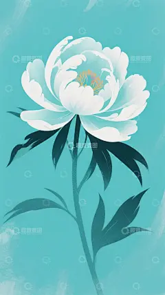 牡丹花插画高清模板免费下载-趣麦麦图