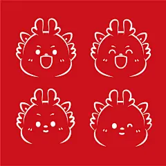 小飞龙新年卡通可爱插画表情包龙年插画