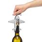 Airplane Self Pull Corkscrew | wine bottle opener, plane, stainless steel : Let your vintage soar with this sleek self pull corkscrew, featuring a working propeller.
