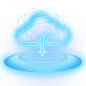 蓝色荧光箭头图标抽象光效科技云_元素编号13218430