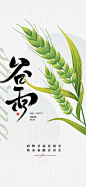 【仙图网】海报  地产 二十四节气 谷雨 麦穗 简约|1001793 
