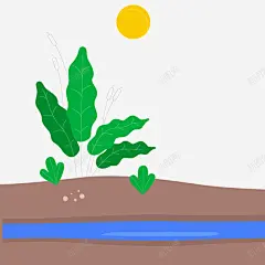 卡通水与绿色生命插画矢量图 饮料 元素 免抠png 设计图片 免费下载 页面网页 平面电商 创意素材