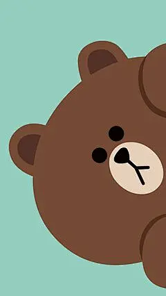 line 布朗熊 卡通 可爱 苹果手机高清壁纸 1080x1920_爱思助手