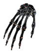 赛博朋克酸性设计风格塑料玻璃透明人体骨骼模型元素_PNG：