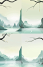 fengtiantian_Light_green_background_light_gray_sky_distant_moun_159d53b2-6fdc-413e-85d0-9a3cc96b2f82