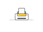Motion of printer printer icon line art gif animation motion