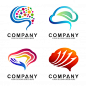 Modern brain logo design inspiration Premium Vector