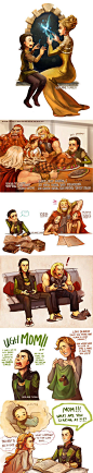 funny-cartoon-Loki-Thor-childhood-kids-fighting