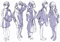 参考 | 和Toshi大大学习背包少女画法 : 画师toshi （id=637016）笔下的背包少女你要pick哪一个呢？玩手机的制服包JK背着书包上学的少