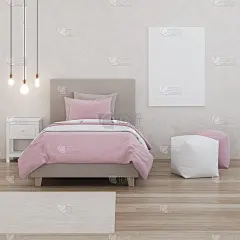 婴儿床。儿童房的设计。3 d渲染。