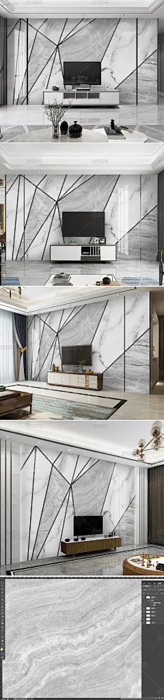 花纹图案-现代简约北欧抽象几何大理石纹壁画电视花纹图案家居数码图案