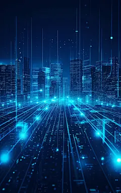 光效几何城市素材图AI图