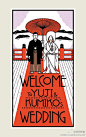日本自由插画师Takeuma为朋友设计的婚礼海报。