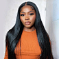 Straight hair glueless wig