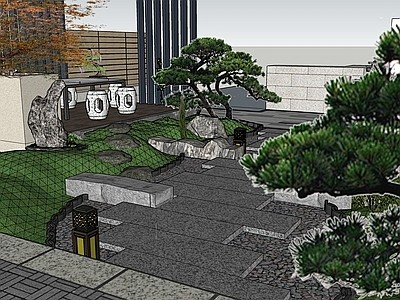 新中式屋顶花园 亭子【ID:111048...
