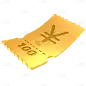 C4D金色钱币优惠券元素常规贴纸